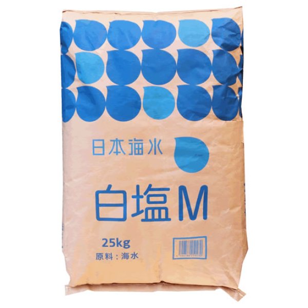 画像1: 日本海水　白塩M（さぬき塩中粒）25kg (1)