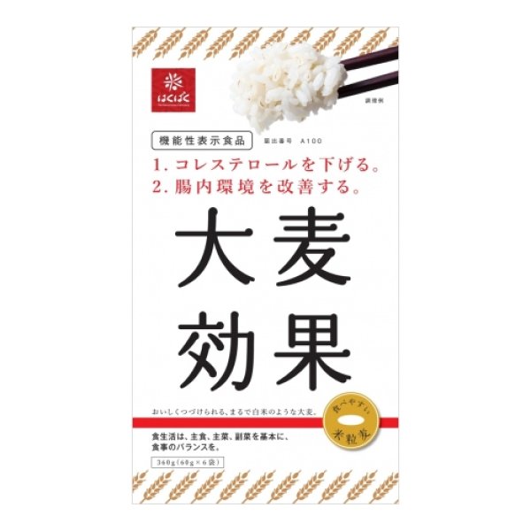 万糧米穀　βグルカンのパワー!!　公式サイト　はくばく「大麦効果」1ケース((60ｇｘ6)ｘ6袋)　機能性表示：コレステロールを下げる/腸内環境を改善