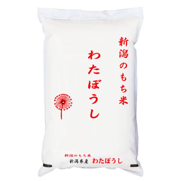 画像1: 【米麺・玄米麺 加工対応】 おいしいもち米 令和5年産新潟県産わたぼうし 5kgx1袋 (1)