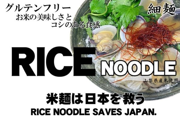 画像1: 【送先：事業所限定】グルテンフリー Rice Noodle 米麺は日本を救う セット ※お米めん10食/グルテンフリーつゆ500mlx2本/グルテンフリーあごだし1袋（8gx8入） (1)